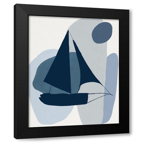 Modern Sails I Black Modern Wood Framed Art Print with Double Matting by Pinto, Patricia