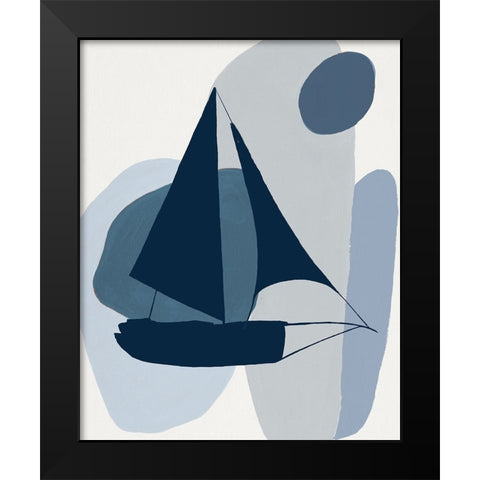 Modern Sails I Black Modern Wood Framed Art Print by Pinto, Patricia
