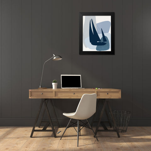 Modern Sails II Black Modern Wood Framed Art Print by Pinto, Patricia