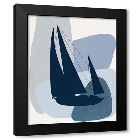 Modern Sails II Black Modern Wood Framed Art Print by Pinto, Patricia