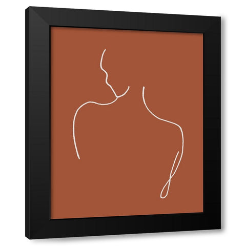 Silhouette On Terracotta Black Modern Wood Framed Art Print with Double Matting by Pinto, Patricia