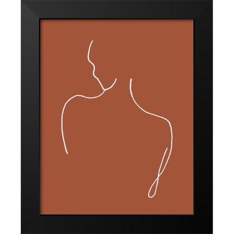 Silhouette On Terracotta Black Modern Wood Framed Art Print by Pinto, Patricia
