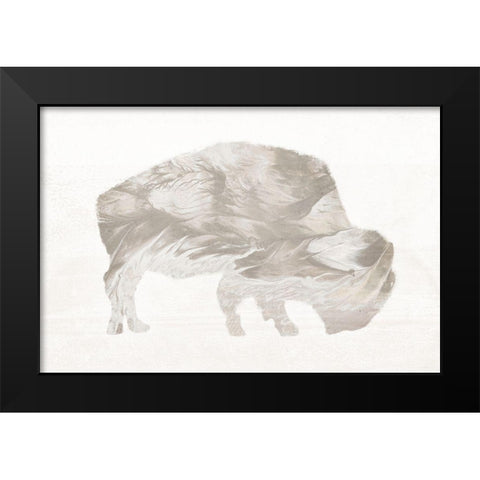 Muted Urban Bison Black Modern Wood Framed Art Print by Meneely, Dan