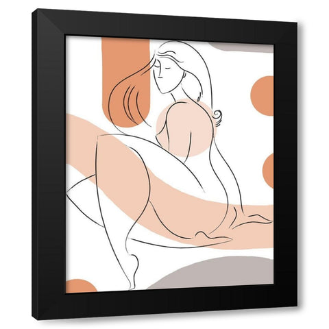 Elegant Line Drawing II Black Modern Wood Framed Art Print by Mosher, Deidre