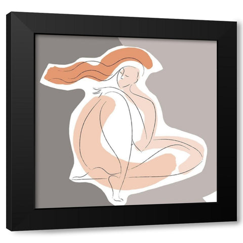 Seated Line Drawing IV Black Modern Wood Framed Art Print by Mosher, Deidre