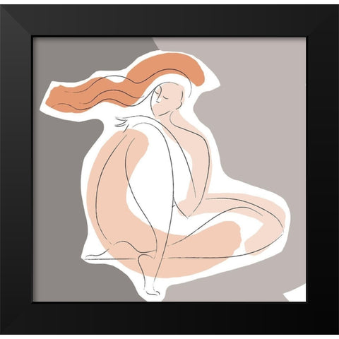 Seated Line Drawing IV Black Modern Wood Framed Art Print by Mosher, Deidre