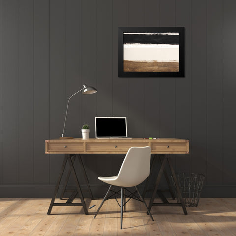 Mid Town Living Abstract Black Modern Wood Framed Art Print by Meneely, Dan