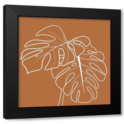 Terracotta Palms Square Black Modern Wood Framed Art Print by Torres, Melanie