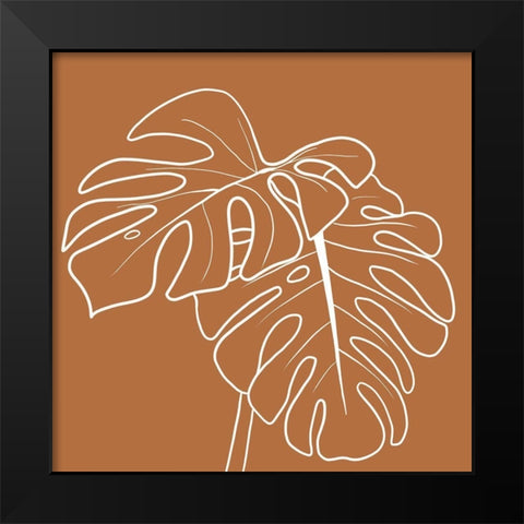 Terracotta Palms Square Black Modern Wood Framed Art Print by Torres, Melanie