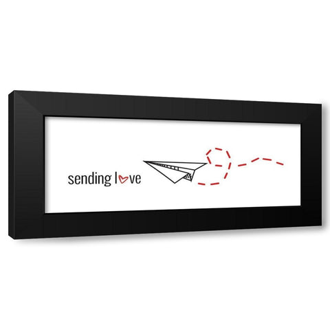 Sending Love Black Modern Wood Framed Art Print by Torres, Melanie