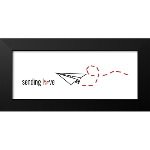 Sending Love Black Modern Wood Framed Art Print by Torres, Melanie
