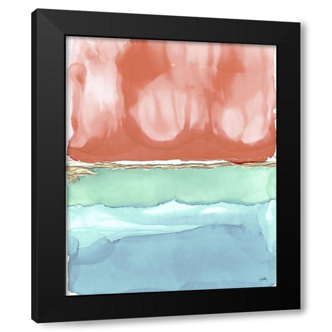 Warm Ink Abstract Black Modern Wood Framed Art Print with Double Matting by Medley, Elizabeth