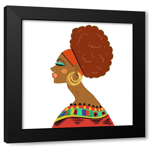 Ethnic Beauty Black Modern Wood Framed Art Print with Double Matting by Del Sol, Ani