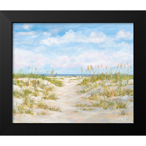 Summer Sand Dunes and Beachgrass Black Modern Wood Framed Art Print by DeRice, Julie