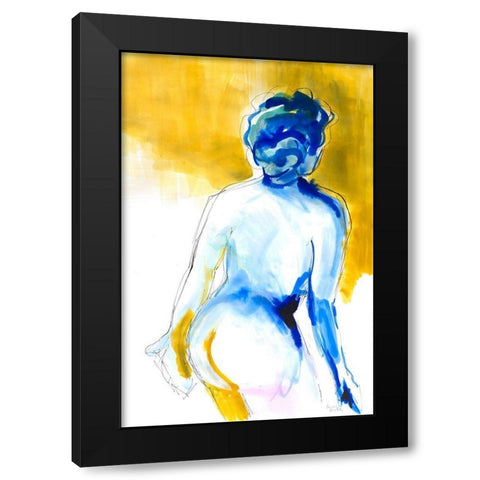 Walking Nude Black Modern Wood Framed Art Print with Double Matting by Loreth, Lanie