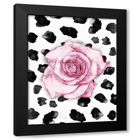 Dalmation Rose I Black Modern Wood Framed Art Print with Double Matting by Medley, Elizabeth