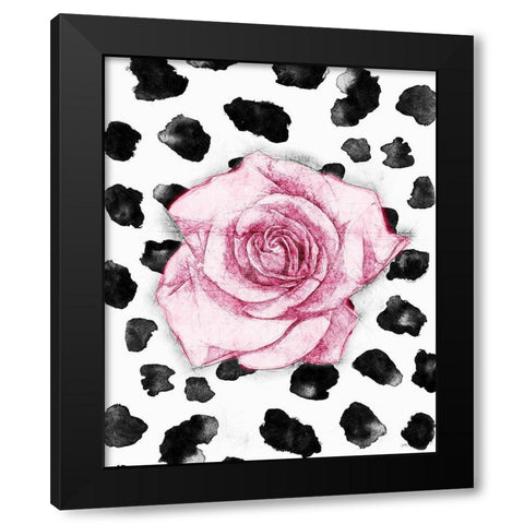 Dalmation Rose I Black Modern Wood Framed Art Print by Medley, Elizabeth