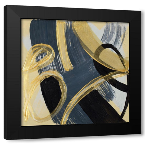 Give It A Swirl I Black Modern Wood Framed Art Print by Loreth, Lanie