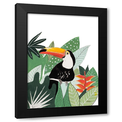 Peering Toucan Black Modern Wood Framed Art Print by Pinto, Patricia