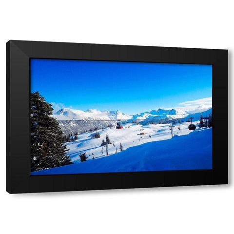 Ski Slope Black Modern Wood Framed Art Print by Peck, Gail
