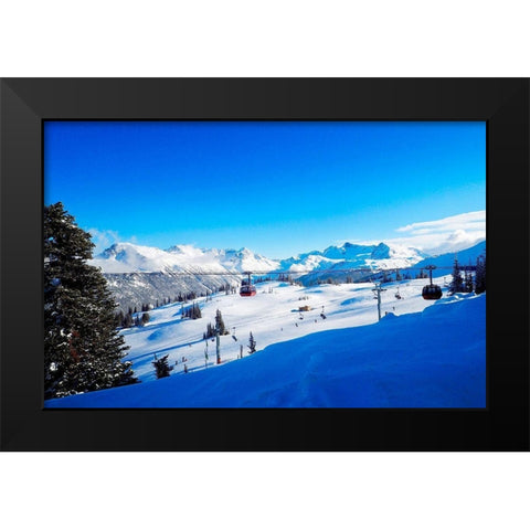 Ski Slope Black Modern Wood Framed Art Print by Peck, Gail