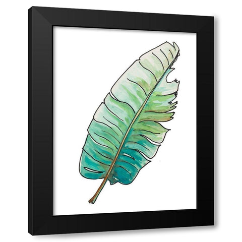 Travelers Palm Leaf Black Modern Wood Framed Art Print by Pinto, Patricia