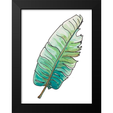 Travelers Palm Leaf Black Modern Wood Framed Art Print by Pinto, Patricia