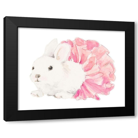 Bunny Tutu Black Modern Wood Framed Art Print with Double Matting by Loreth, Lanie