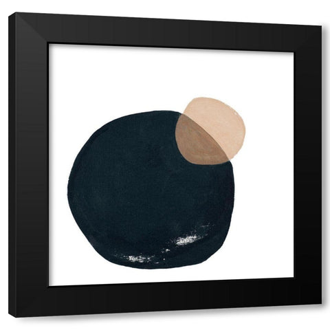 Circular Abstraction Black Modern Wood Framed Art Print by Pinto, Patricia