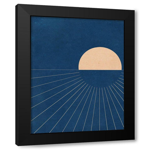 Mod Sunset Black Modern Wood Framed Art Print with Double Matting by Navas, Emily