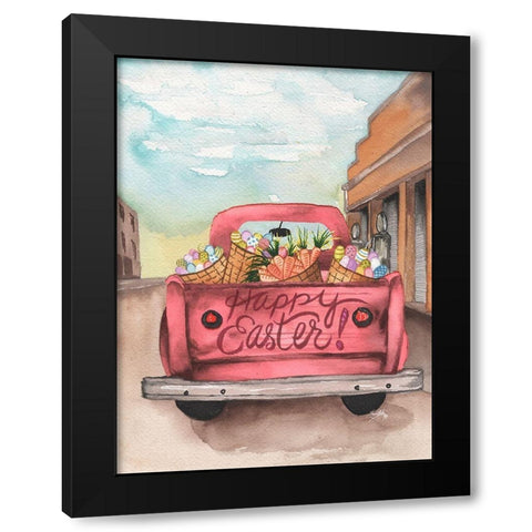 Easter Truck I Black Modern Wood Framed Art Print with Double Matting by Medley, Elizabeth