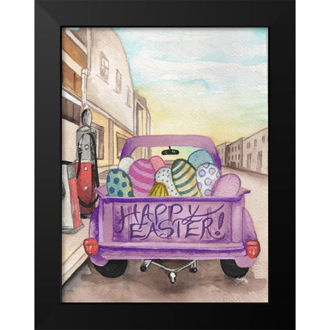 Easter Truck II Black Modern Wood Framed Art Print by Medley, Elizabeth