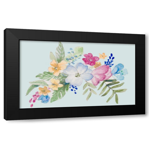Spring Bouquet on Blue I Black Modern Wood Framed Art Print with Double Matting by Loreth, Lanie