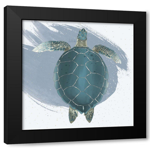 Sea Turtle Black Modern Wood Framed Art Print by Sheppard, Lucca
