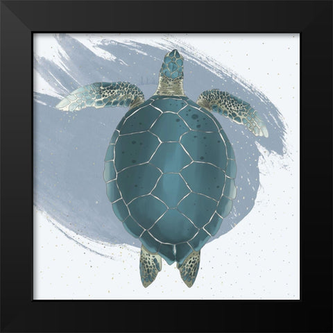 Sea Turtle Black Modern Wood Framed Art Print by Sheppard, Lucca