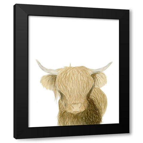 Highland Cattle Black Modern Wood Framed Art Print by Price, Lucille