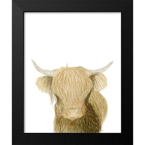 Highland Cattle Black Modern Wood Framed Art Print by Price, Lucille
