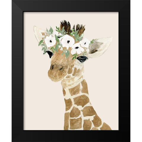 Little Giraffe Black Modern Wood Framed Art Print by Price, Lucille