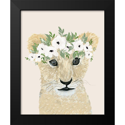 Little Lion Black Modern Wood Framed Art Print by Price, Lucille