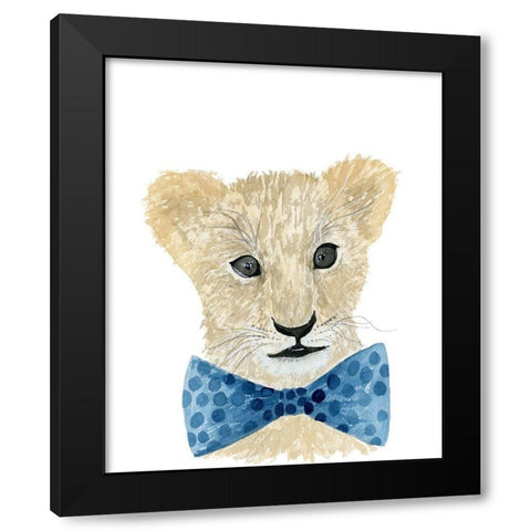 Lion With Bow Tie Black Modern Wood Framed Art Print by Price, Lucille
