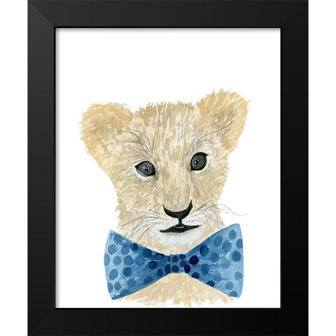 Lion With Bow Tie Black Modern Wood Framed Art Print by Price, Lucille