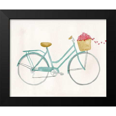 Butterfly Bicycle Black Modern Wood Framed Art Print by Price, Lucille