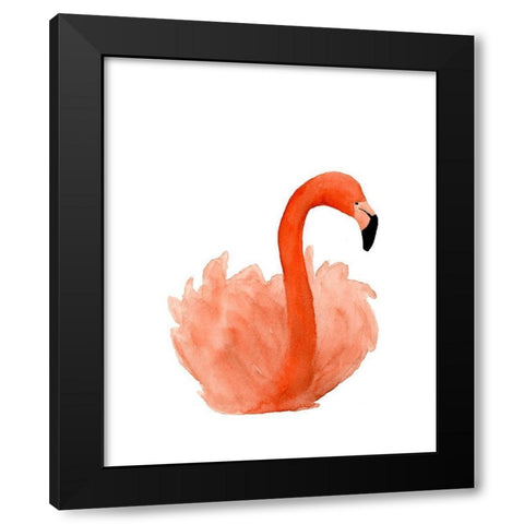 Resting Flamingo Black Modern Wood Framed Art Print with Double Matting by Price, Lucille