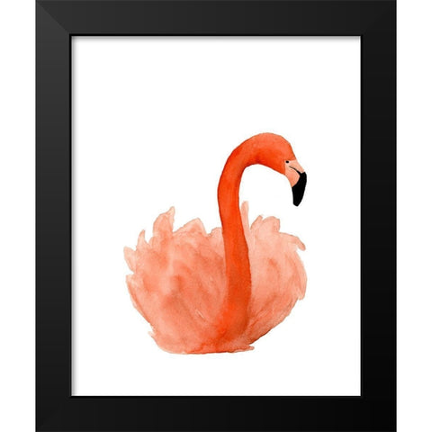 Resting Flamingo Black Modern Wood Framed Art Print by Price, Lucille
