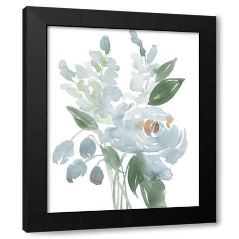 Restful Blue Floral I Black Modern Wood Framed Art Print by Price, Lucille