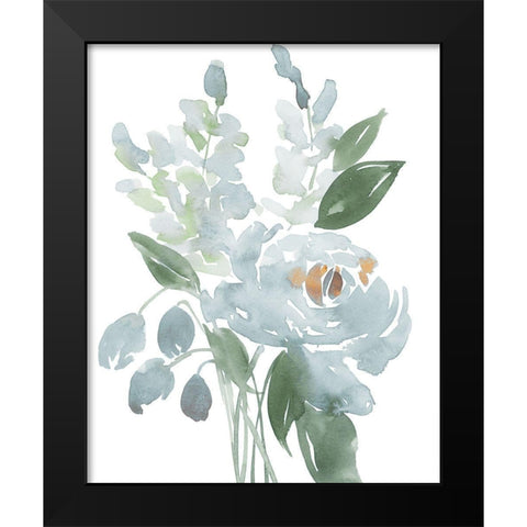 Restful Blue Floral I Black Modern Wood Framed Art Print by Price, Lucille