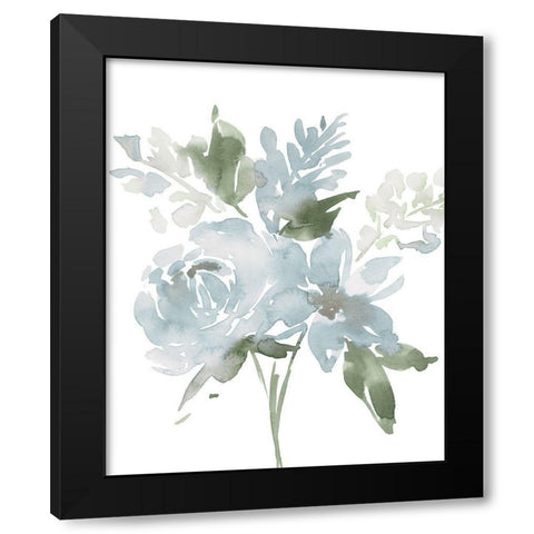 Restful Blue Floral II Black Modern Wood Framed Art Print by Price, Lucille