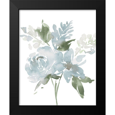 Restful Blue Floral II Black Modern Wood Framed Art Print by Price, Lucille