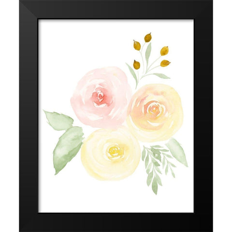 Watercolor Roses II Black Modern Wood Framed Art Print by Price, Lucille