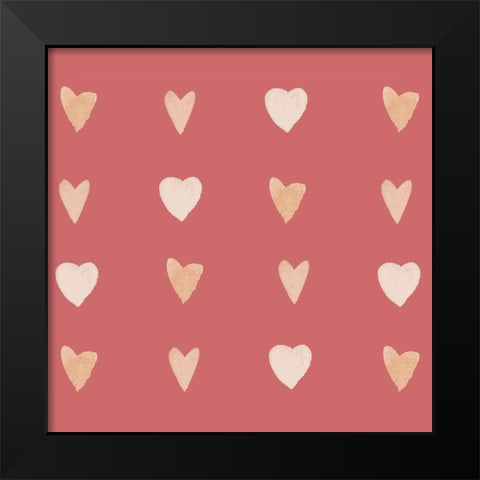 Hearts Black Modern Wood Framed Art Print by Price, Lucille